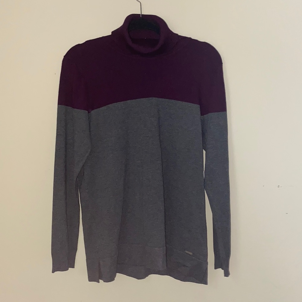 Calvin Klein Sweater Dark Grey and Plumb color
